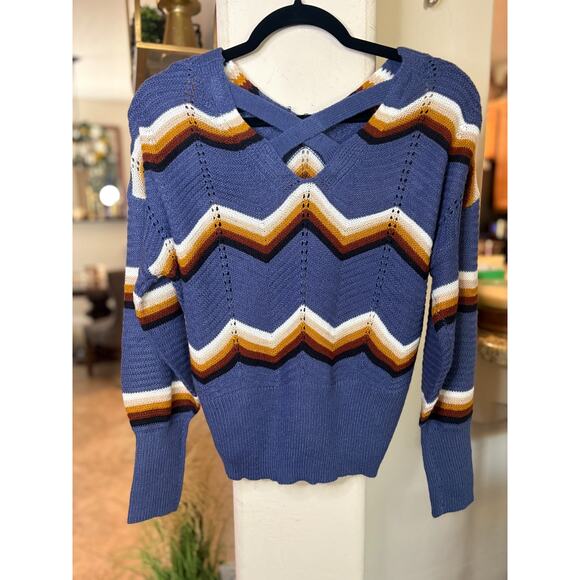 FCT with Love chevron cage back sweater Size Medium 4-8 - Picture 5 of 5